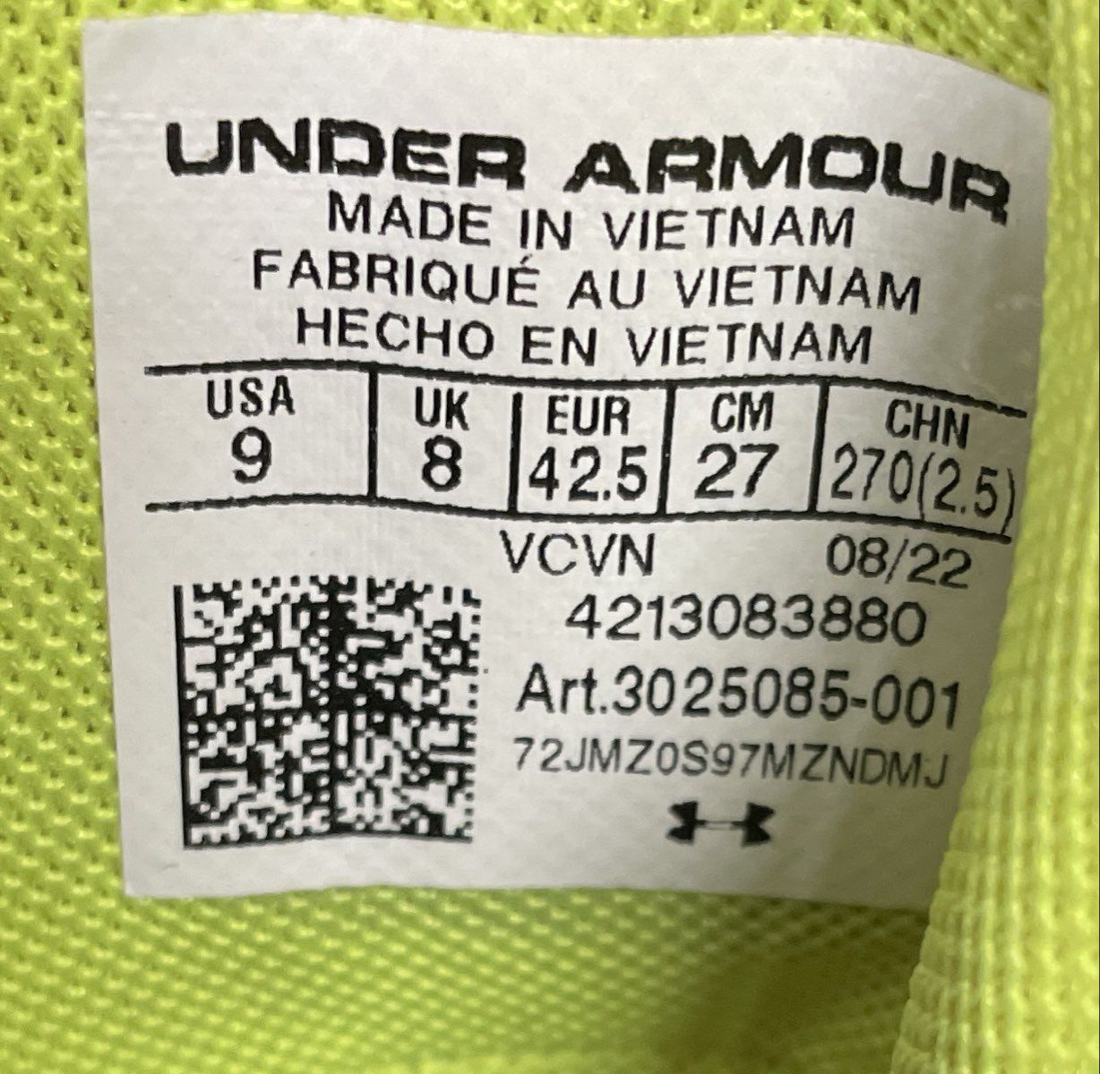 Under Armour Hammer MC Black Grey Lime Green Lacrosse Football Cleats Size 9