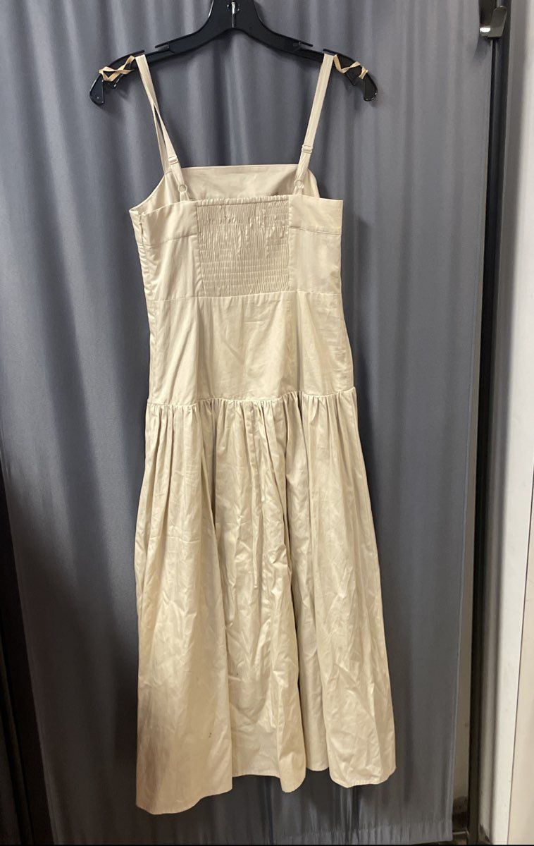 Simply Vera Vera Wang Women's Khaki Smocked Back Midi Dress NWT Sz XS
