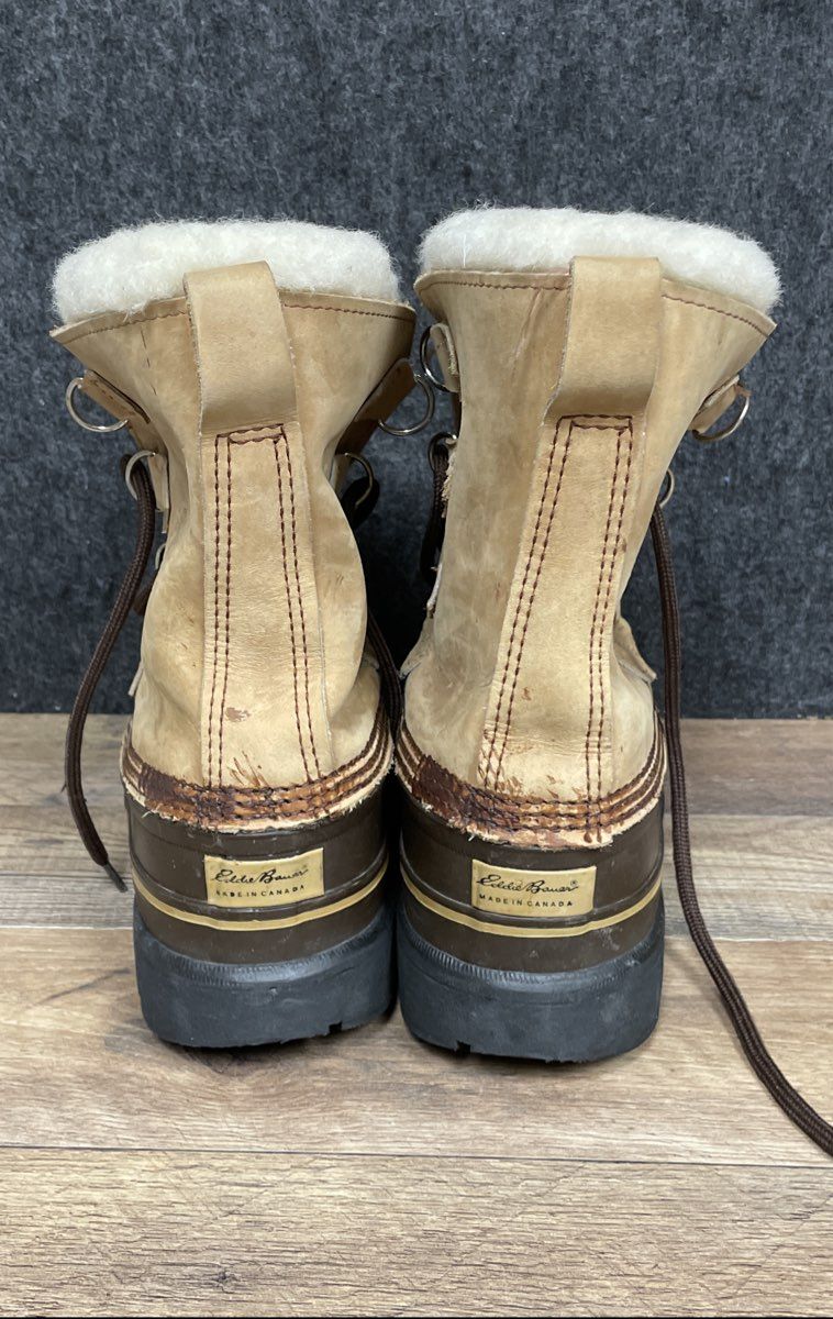 Vintage Eddie Bauer Leather Duck Snow Boots Sorel Liner Mens Sz 9