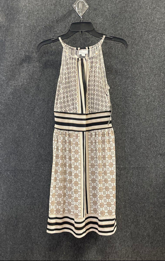 New York & Company Women's White Geometric Tile Print Dress Sz XS NWT