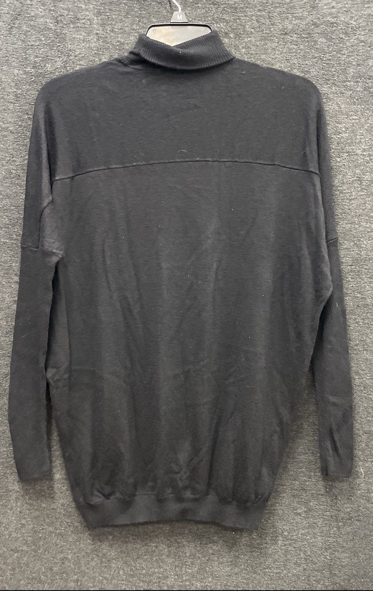Vince Women's Turtleneck Sweater Black Silk Cashmere Ribbed Sz XS