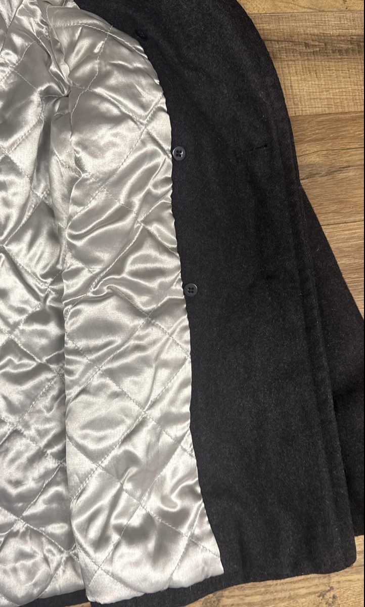 Calvin Klein Women's Charcoal Grey Double Breasted Hooded Peacoat Size 10