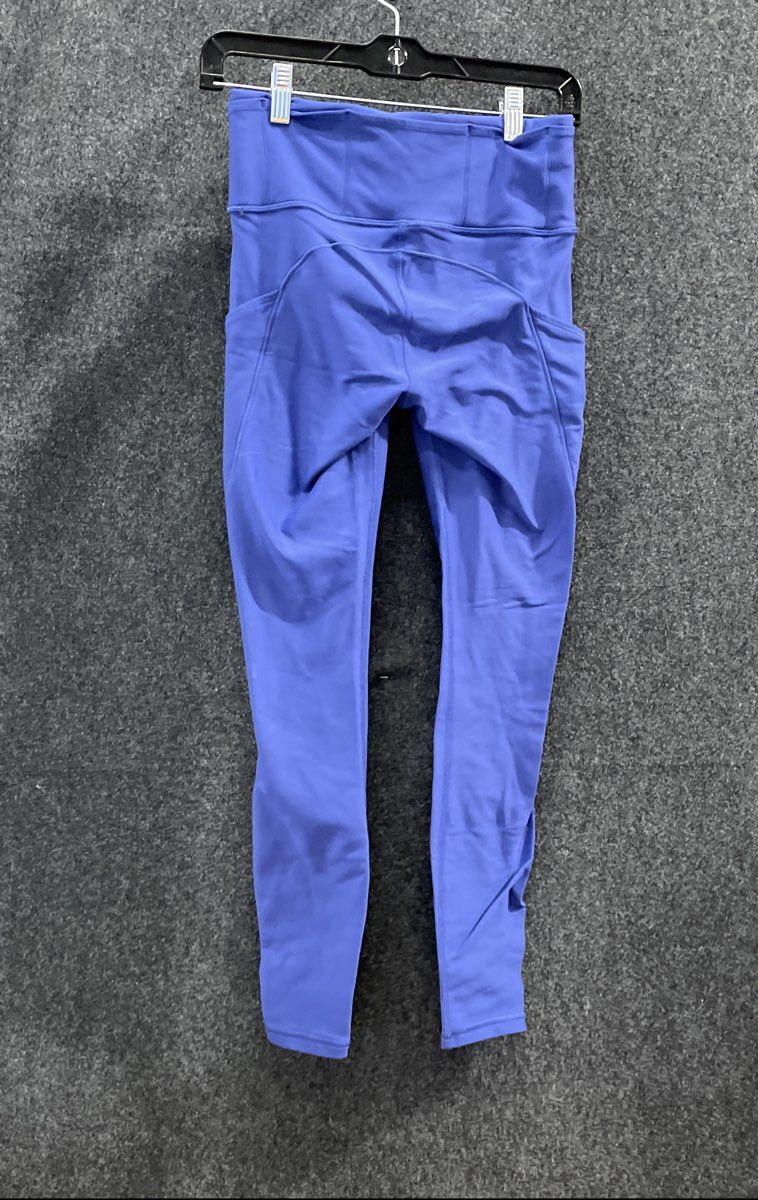 Lululemon Women's Blue Fast and Free High Rise Leggings with Side Pockets
