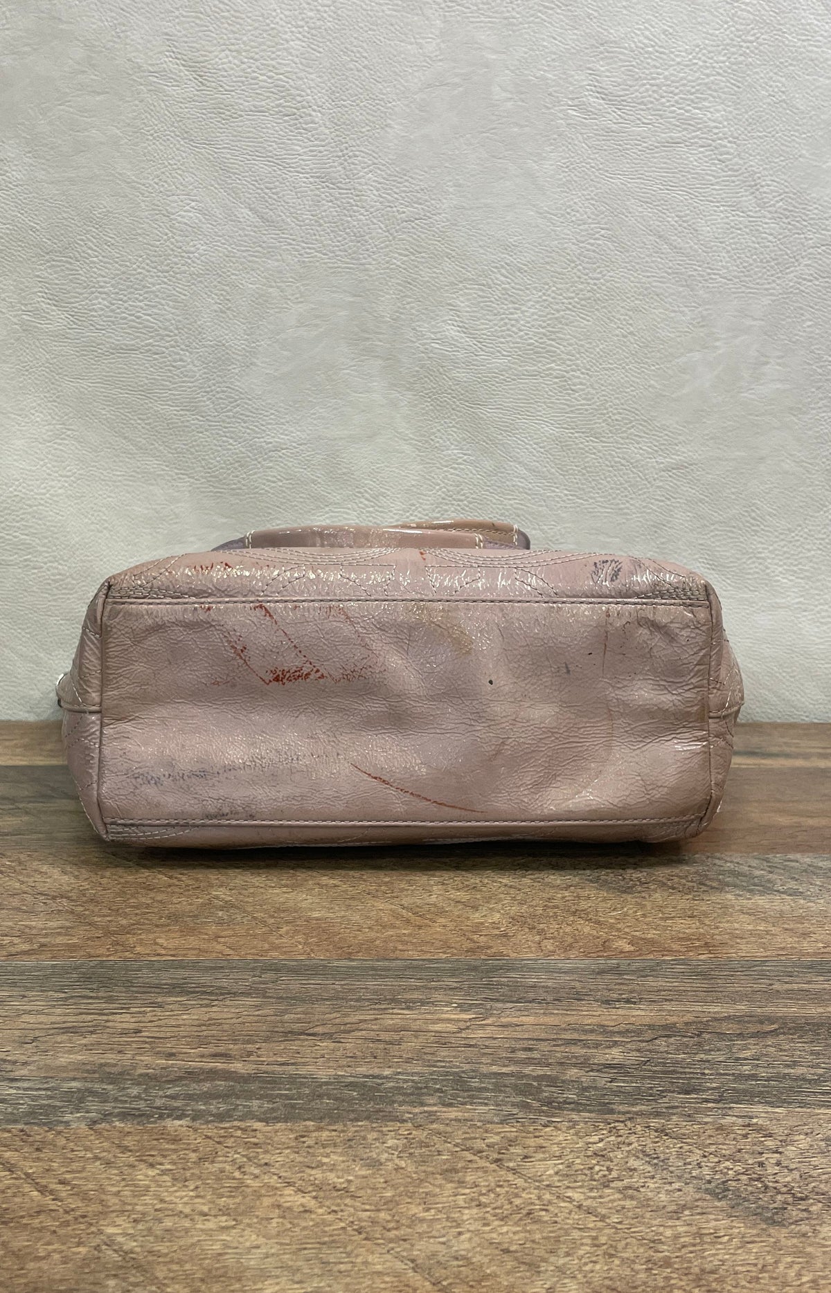 Coach F15142 Metallic Lavender Pink Leather Chelsea Signature Shoulder Bag