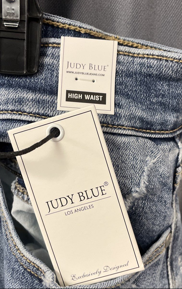 Judy Blue Women's High Waist Wide Leg Distressed Blue Jeans Sz 20W NWT