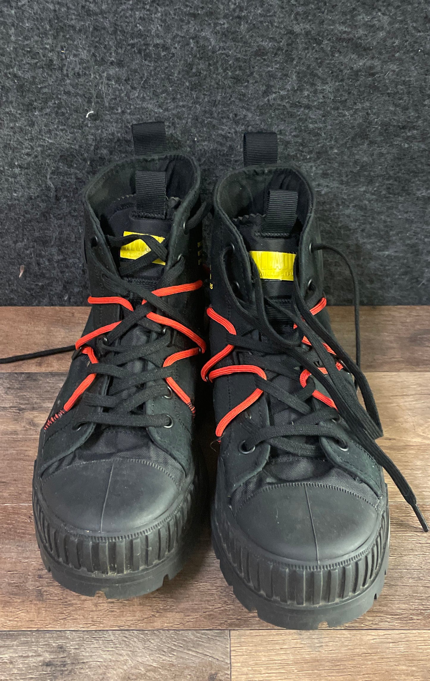 Palladium Pampa Palla-Craft Re-Craft Black Orange Boots Size Men 8 Women 9.5