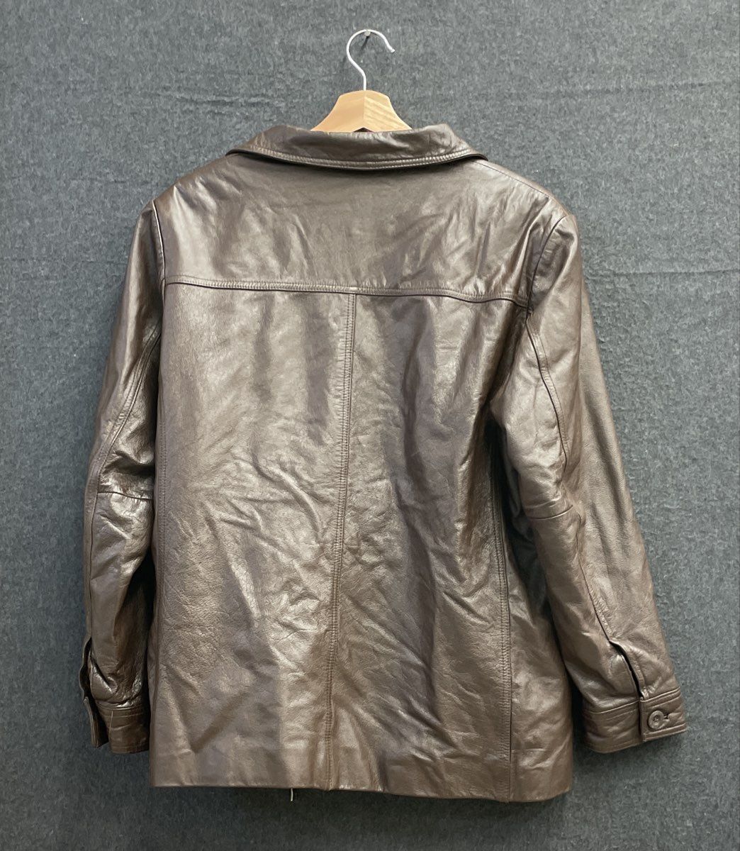 Kathy Ireland Women's Brown Genuine Leather Full Zip Insulated Jacket Sz M