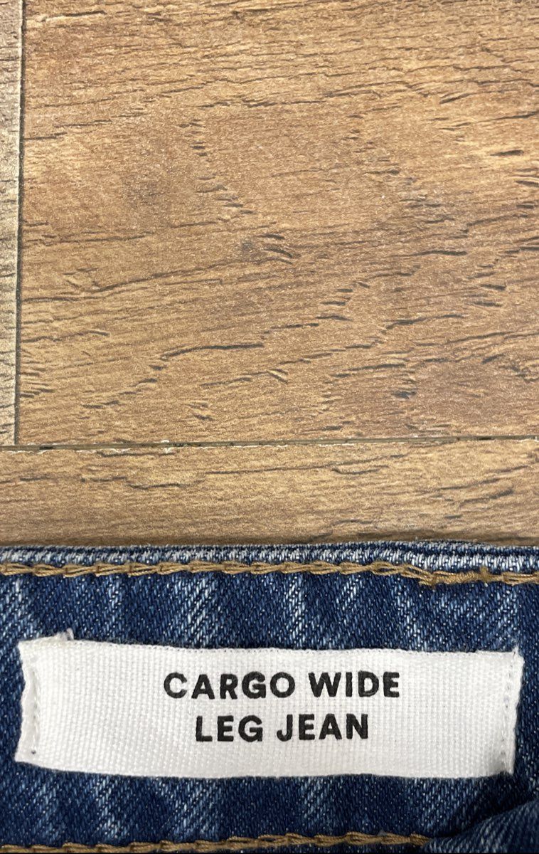 Cotton On Women's Cargo Wide Leg Jeans Nordic Blue Denim Multi Pocket NWT Sz 0