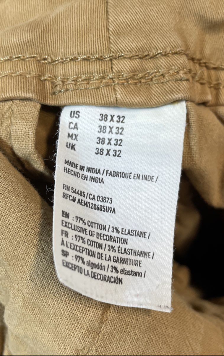 American Eagle Men's Tan Khaki Extreme Flex Chino Pants Sz 38x32