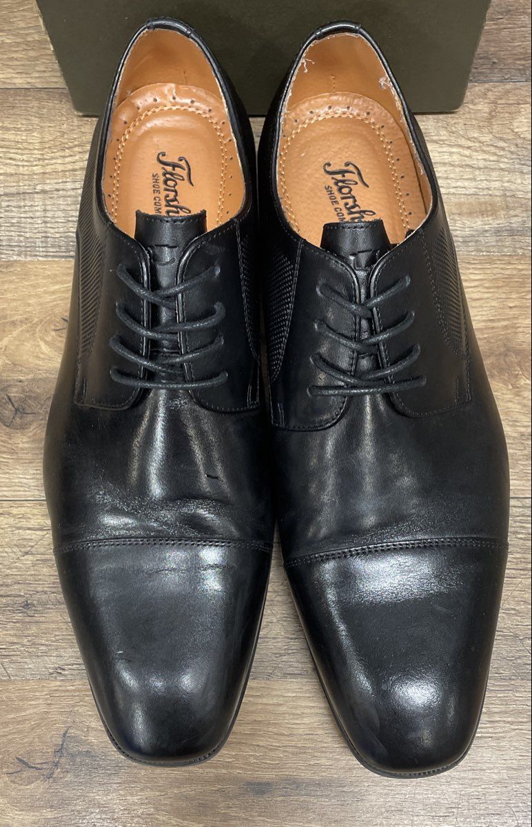 Florsheim Calipa Cap Ox Black Leather Cap Toe Oxford Shoes Size 10 D