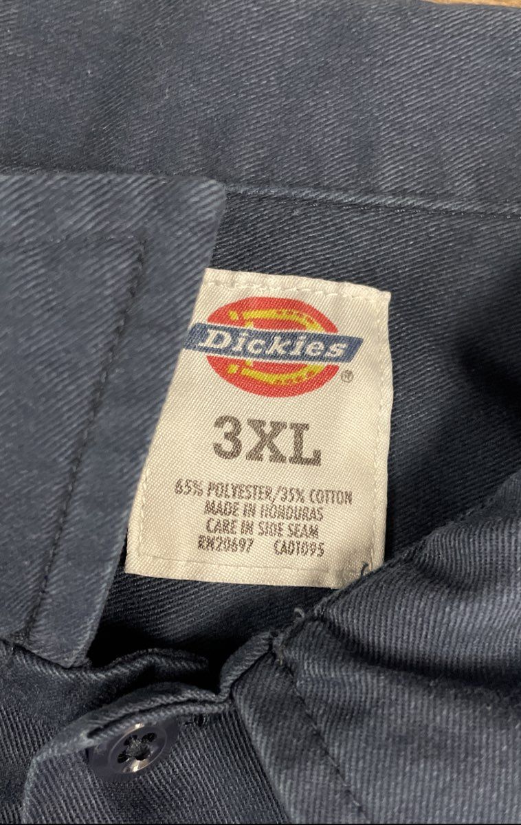 Dickies Men's Long Sleeve Work Shirt Navy Blue Twill Size 3XL
