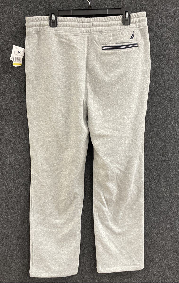 Nautica Men's Grey Heather Super Soft Fleece Logo Sweatpants Joggers NWT Sz M