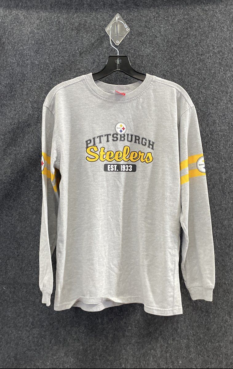 NFL Youth Pittsburgh Steelers Grey Long Sleeve Graphic T-Shirt Sz XL 18/20