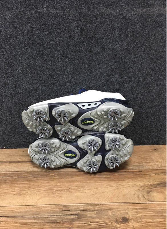 FootJoy FJ Junior 45023 White Navy Kids Spiked Golf Shoes Size 3M