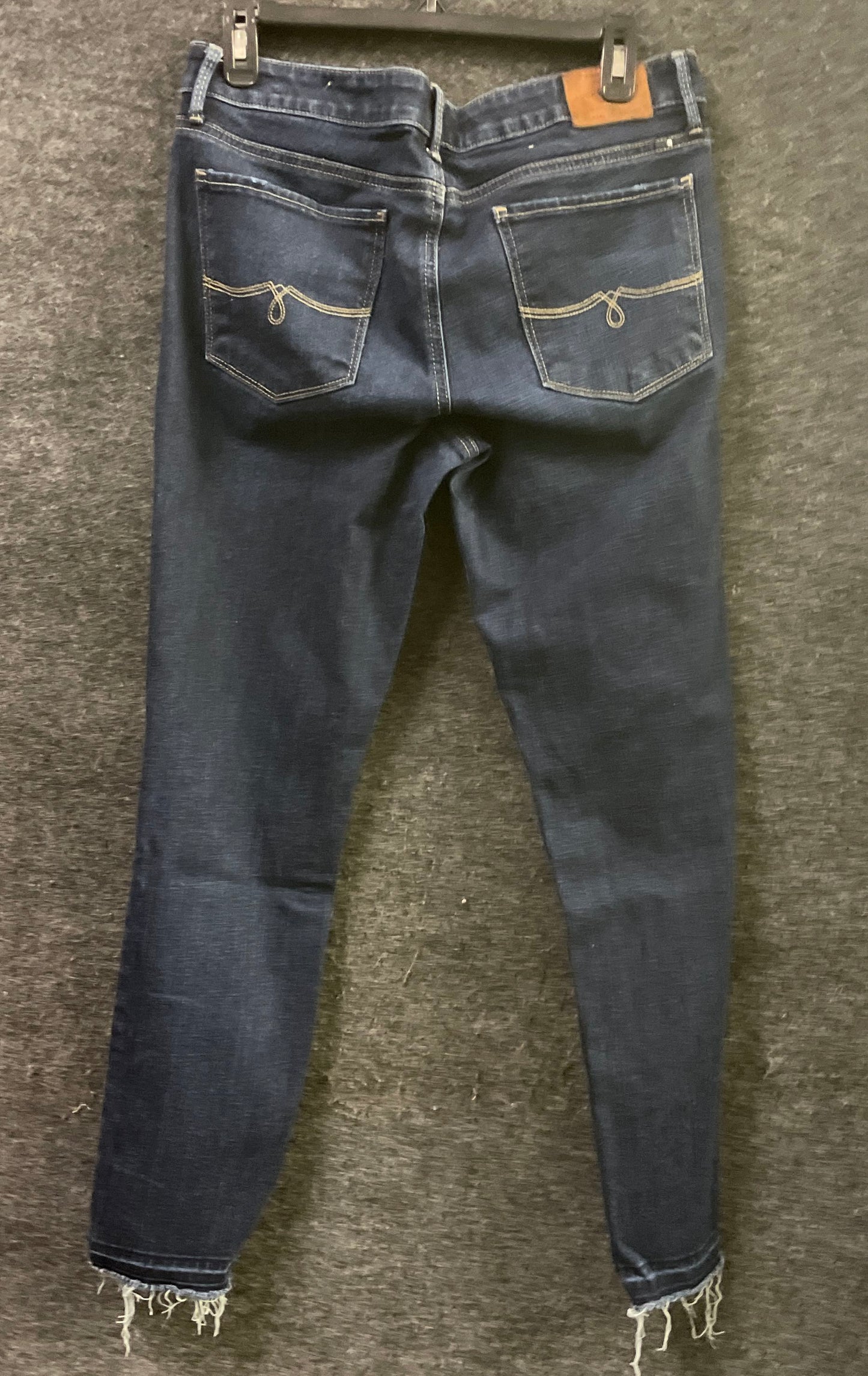 Lucky Brand Women's Jeans Dark Wash Blue Skinny Raw Fray Hem Sz 10/30