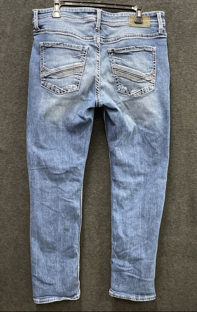 BKE Men's Mason Jeans Light Medium Wash Distressed Straight Leg Sz 34x30