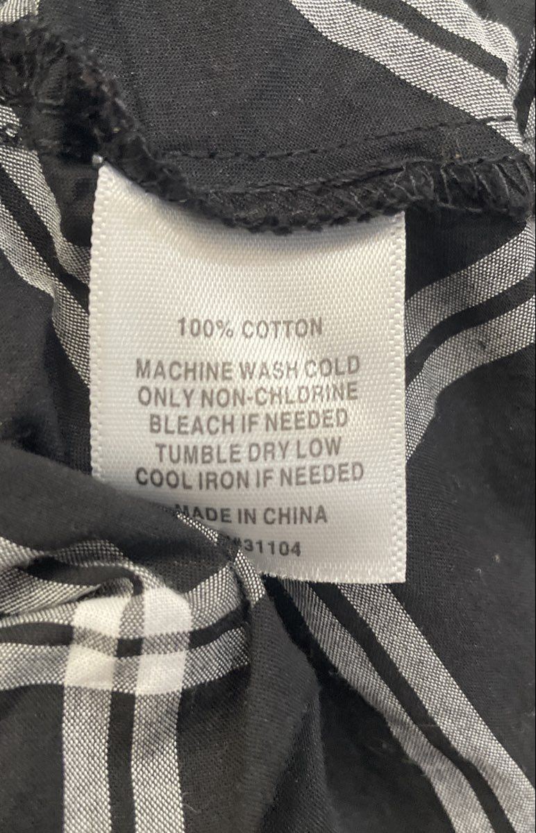 Kim Rogers Women's Black Plaid 100% Cotton Button Up Blouse Petite XL