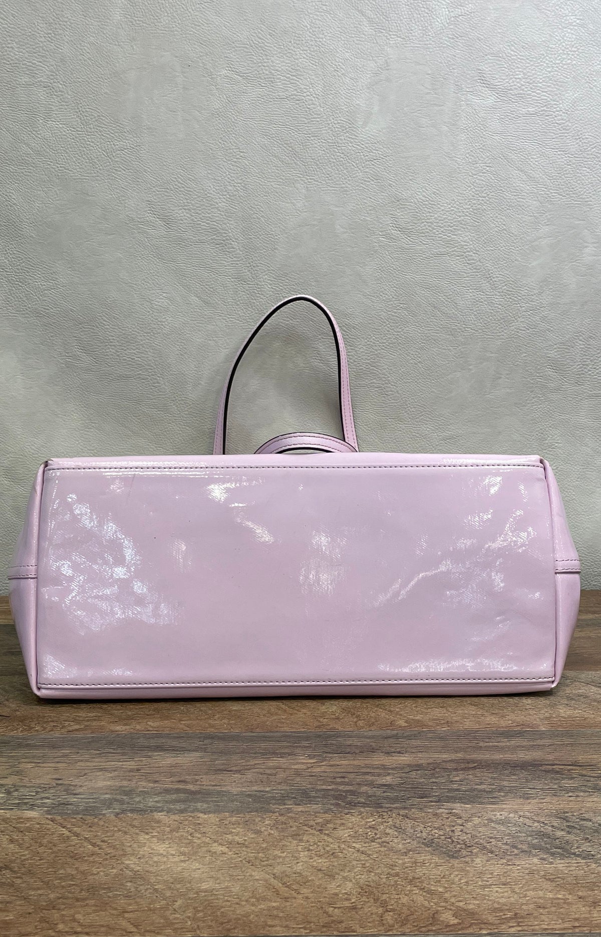 Kate Spade Beige Pink Colorblock Canvas Patent Leather Tote Bag Medium
