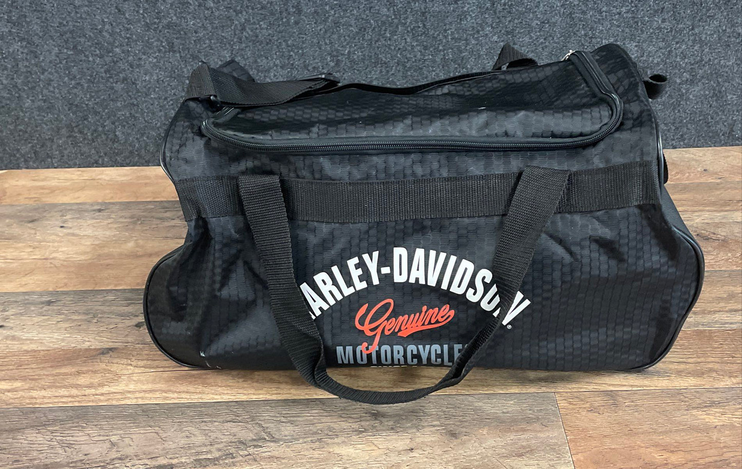 Harley-Davidson Black Nylon Duffle Bag Travel Gym Bag Eagle Bar & Shield Logo