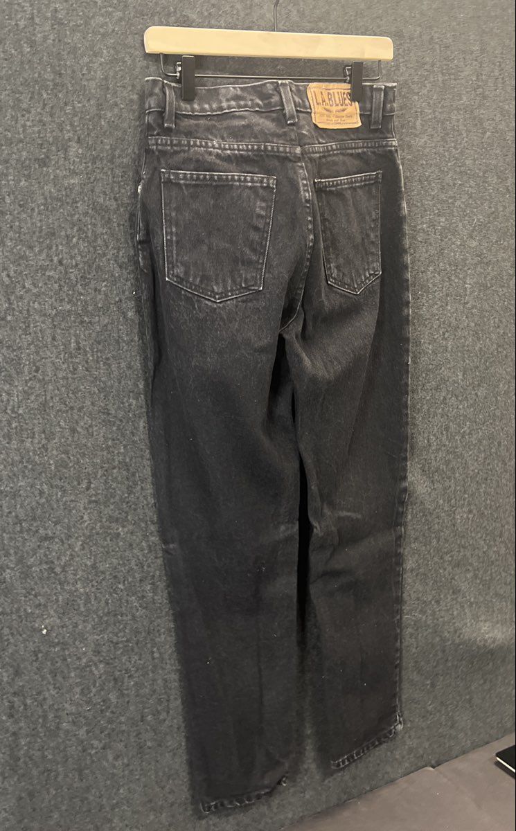 Vintage 90s L.A. Blues Women's High Rise Tapered Black Acid Wash Jeans Sz 10