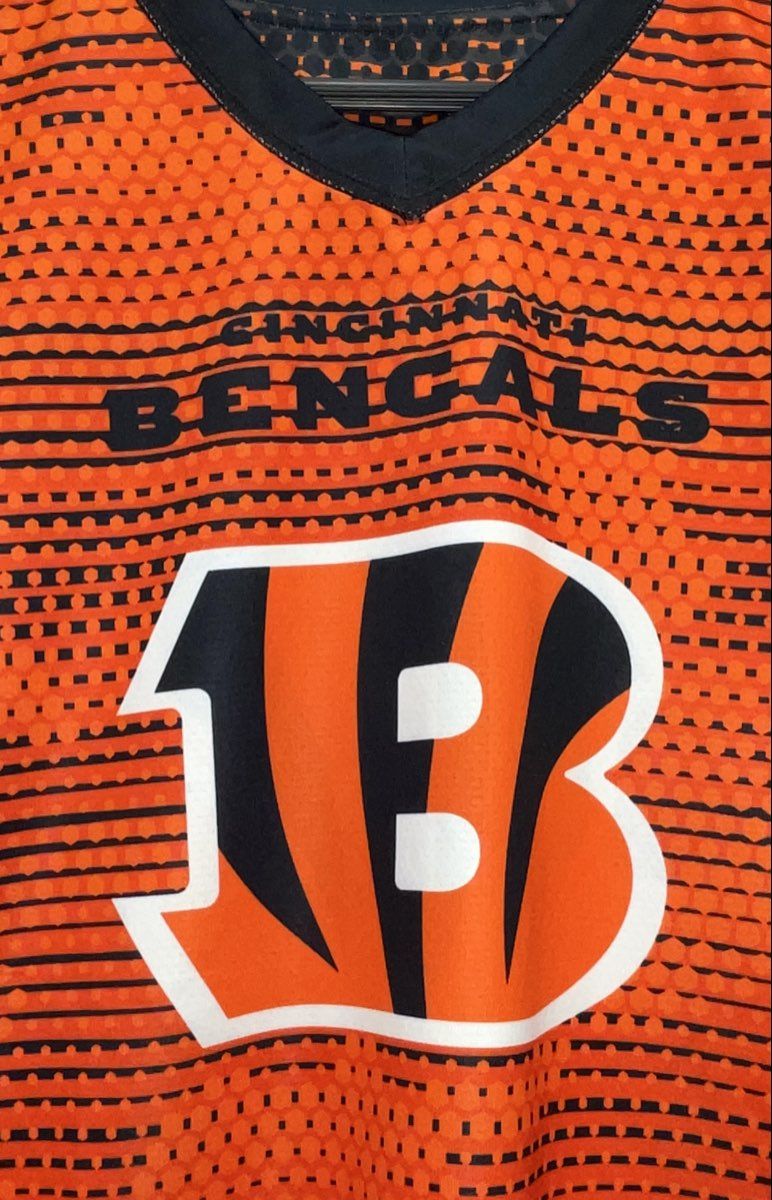 NFL Flag Play Football Cincinnati Bengals Men's Orange Jersey Sublimated Sz M