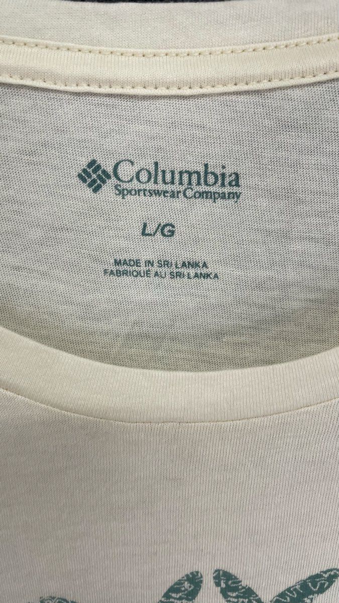 Columbia Women's Cream Mandala Graphic Long Sleeve Shirt Cotton Blend NWT Sz L