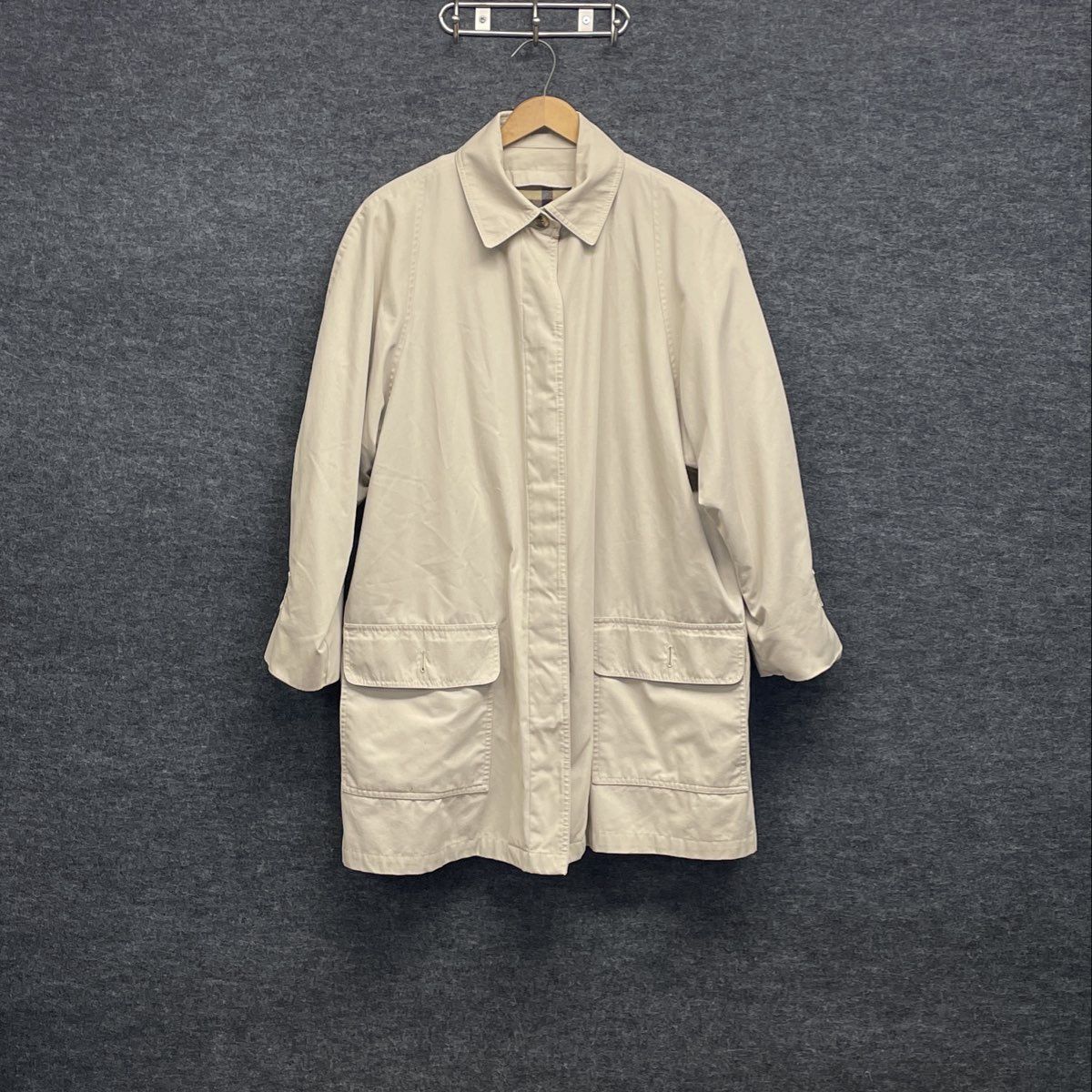 London Fog Women's Beige Limited Edition Car Coat Plaid Removable Liner Sz 12P