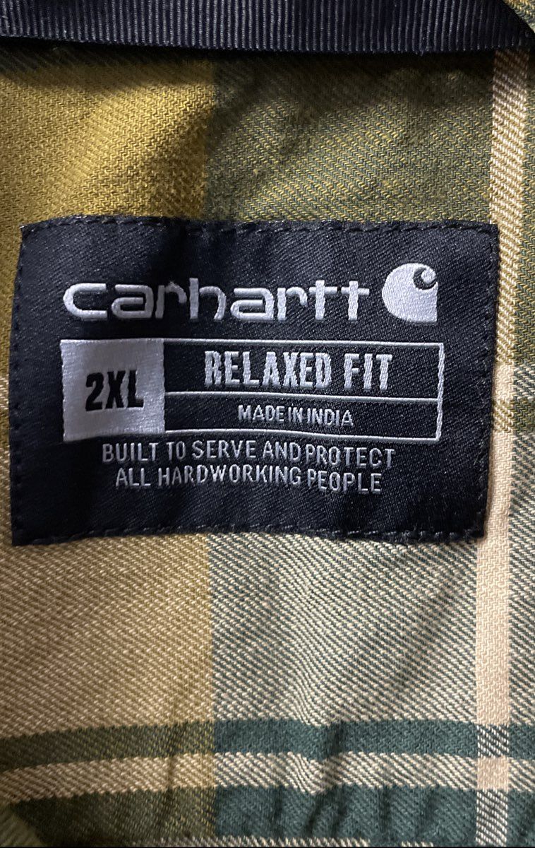 Carhartt Men's Green Plaid Short Sleeve Relaxed Fit Work Shirt Sz 2XL TW5701-M