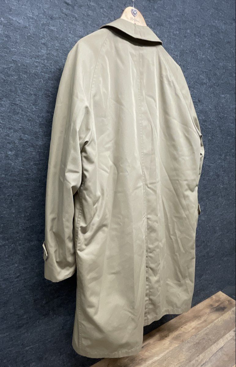 Vintage 80s London Fog Men's Tan Maincoat Trench Coat Zip-Out Liner Sz 42 Long