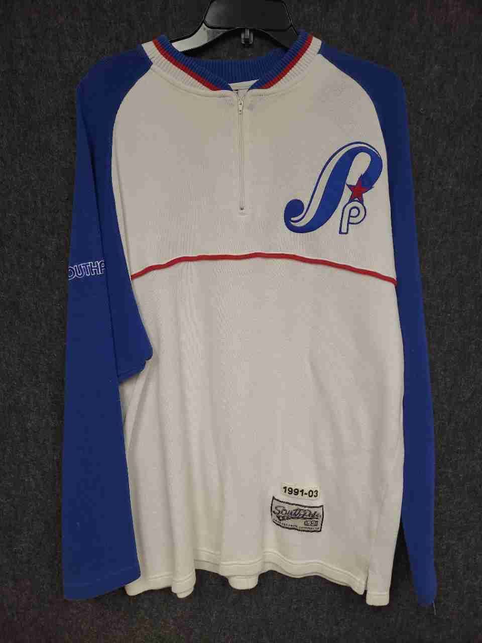 Vintage 90s South Pole Y2K Streetwear 1/4 Zip Embroidered Pullover Sz L