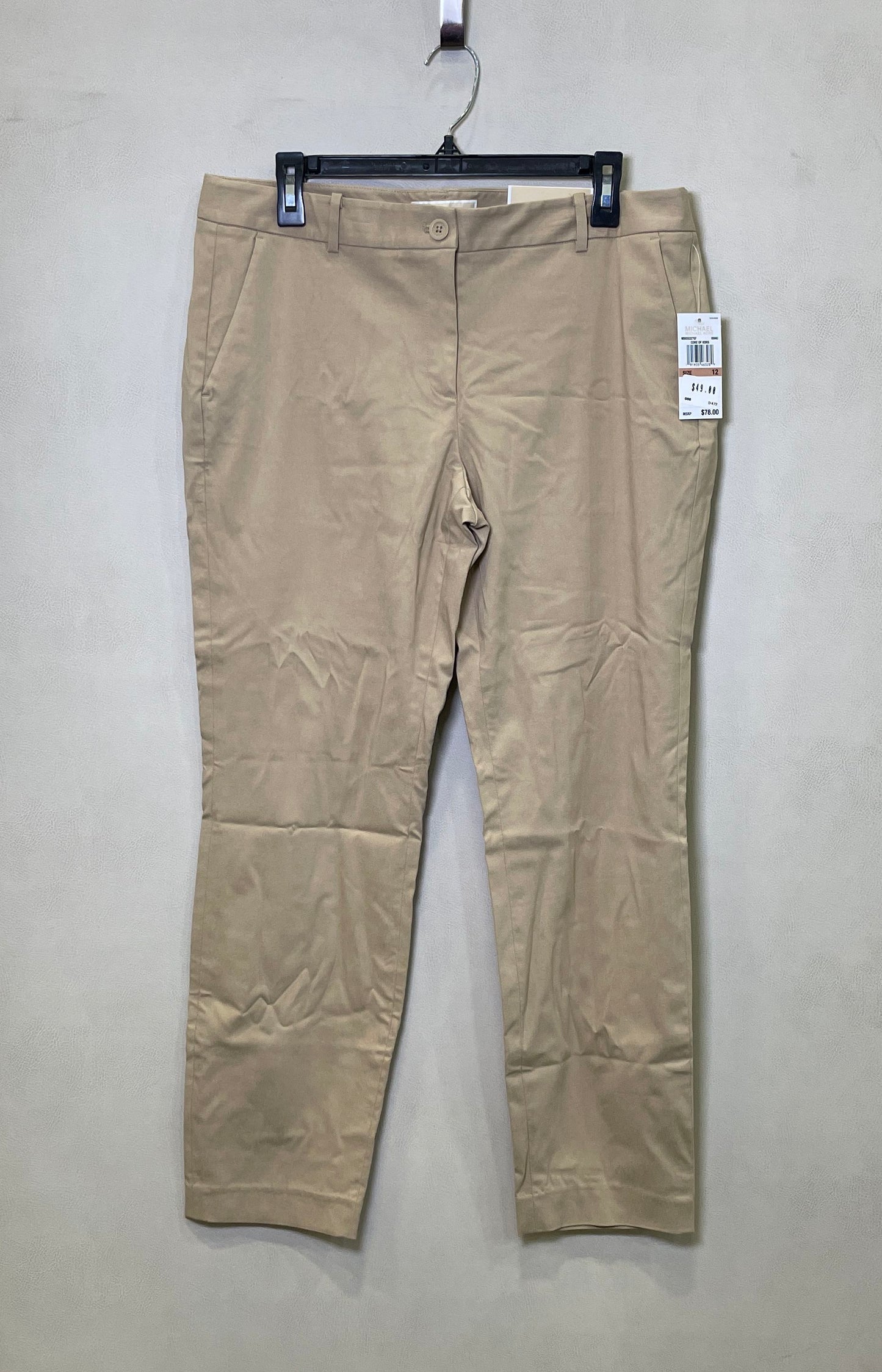 Michael Kors Women's Miranda Khaki Slim Mid-Rise Ankle Pants Sz 12 NWT