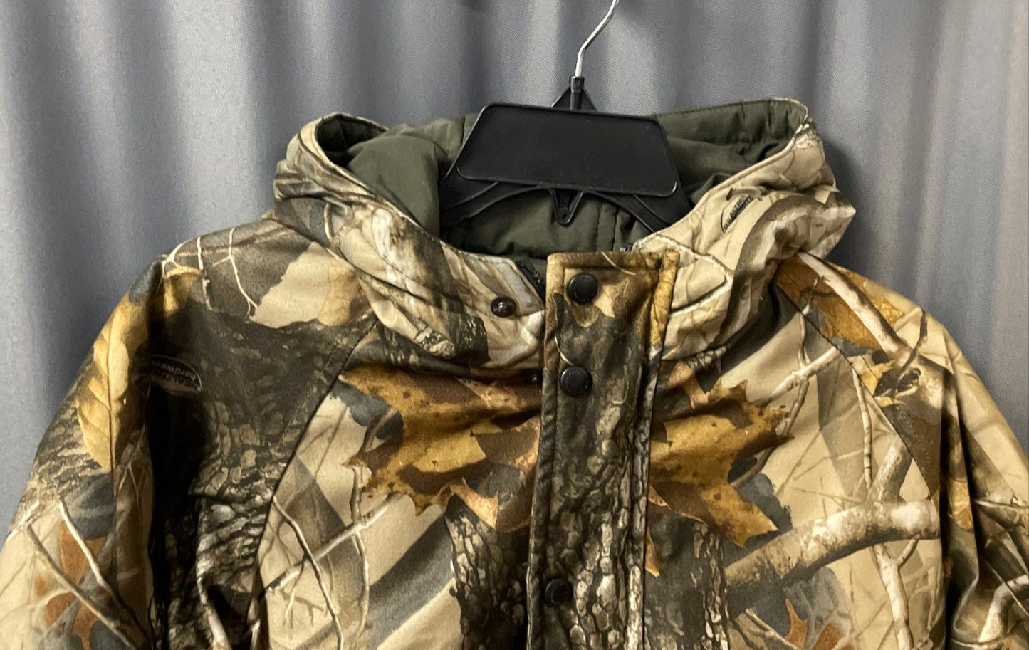 Remington Youth Reversible Camo Jacket Realtree Hardwoods Olive Green Sz 12/14