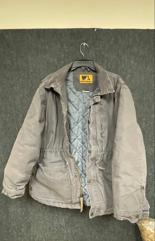 Wells Lamont Men's Gray Duck Canvas Quilted Lined Work Barn Jacket Size L