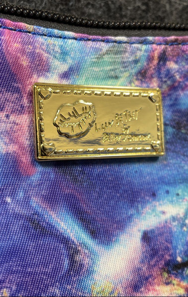 Luv Betsey Betsey Johnson Blue Purple Galaxy Print Shoulder Bag with Pouch