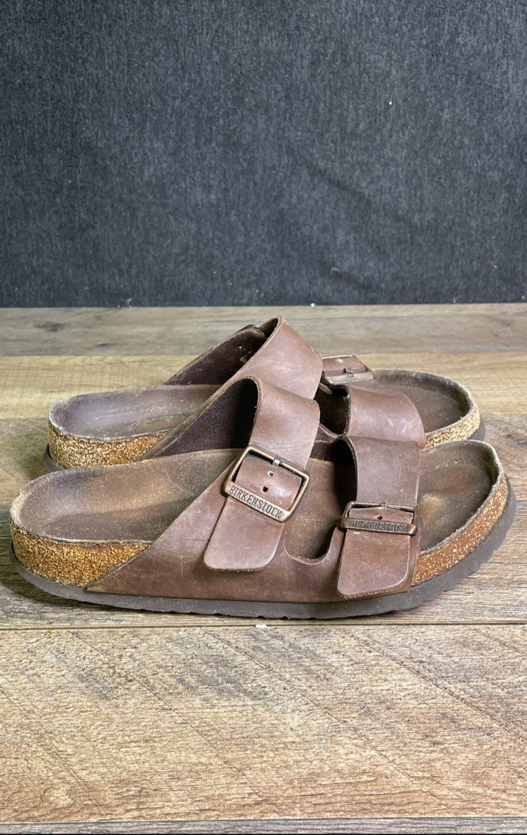 Birkenstock Arizona Brown Leather Two-Strap Sandals Women's Size 8