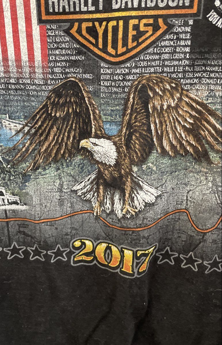 Harley-Davidson 2017 Ride of the Patriots Eagle Fairfax VA Graphic T-Shirt XL