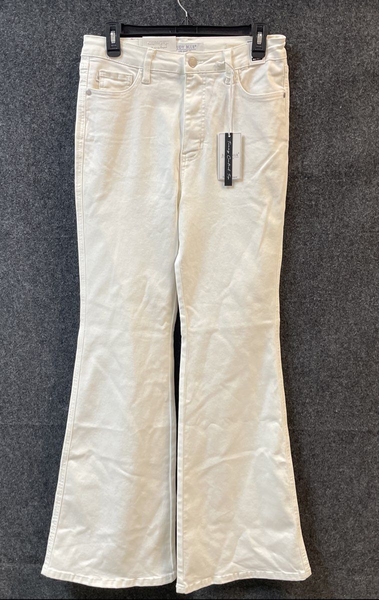Judy Blue Women's White High Waist Tummy Control Flare Jeans Size 9/29 NWT