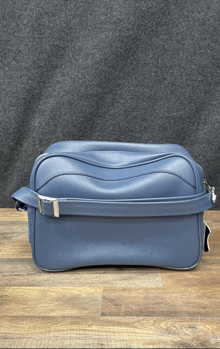 Vintage American Tourister Blue Vinyl Carry-On Flight Travel Bag