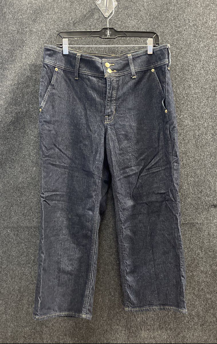 J.Crew Women's Dark Blue Re-imagined Lyocell Blend Straight Wide-Leg Jeans 31P