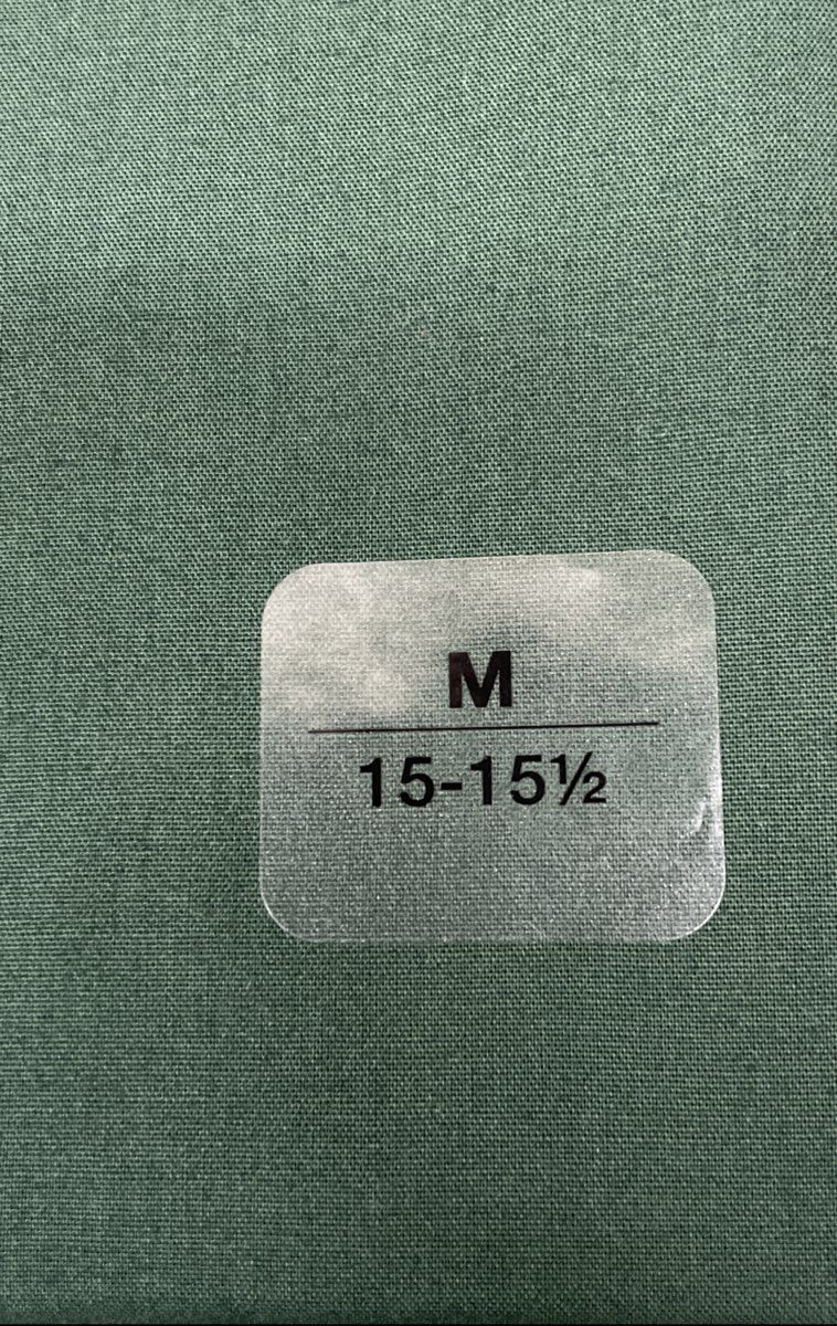 Alfani Men's Regular Fit Green Solid Point Collar Dress Shirt NWT Sz M 15-15 1/2