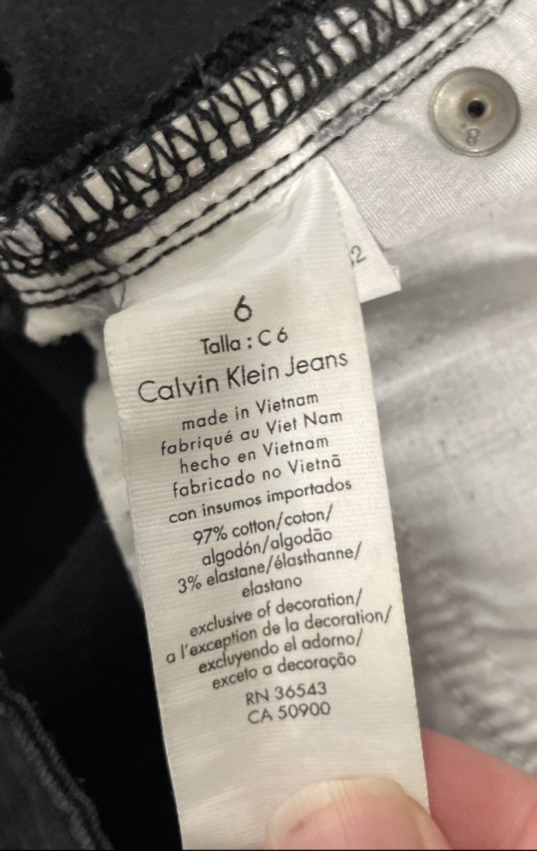 Calvin Klein Jeans Women's Black Stretch Cotton Five-Pocket Pants Sz 6