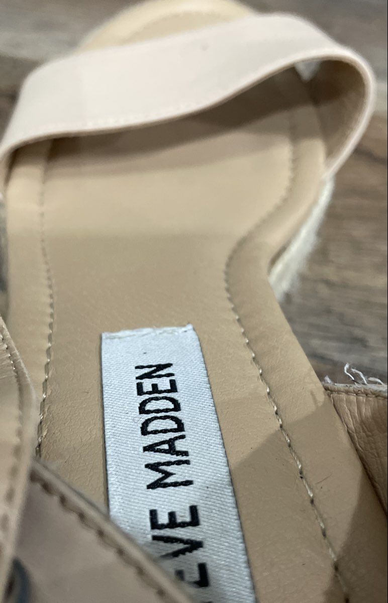 Steve Madden Tan Platform Espadrille Wedge Sandals Women's Size 8