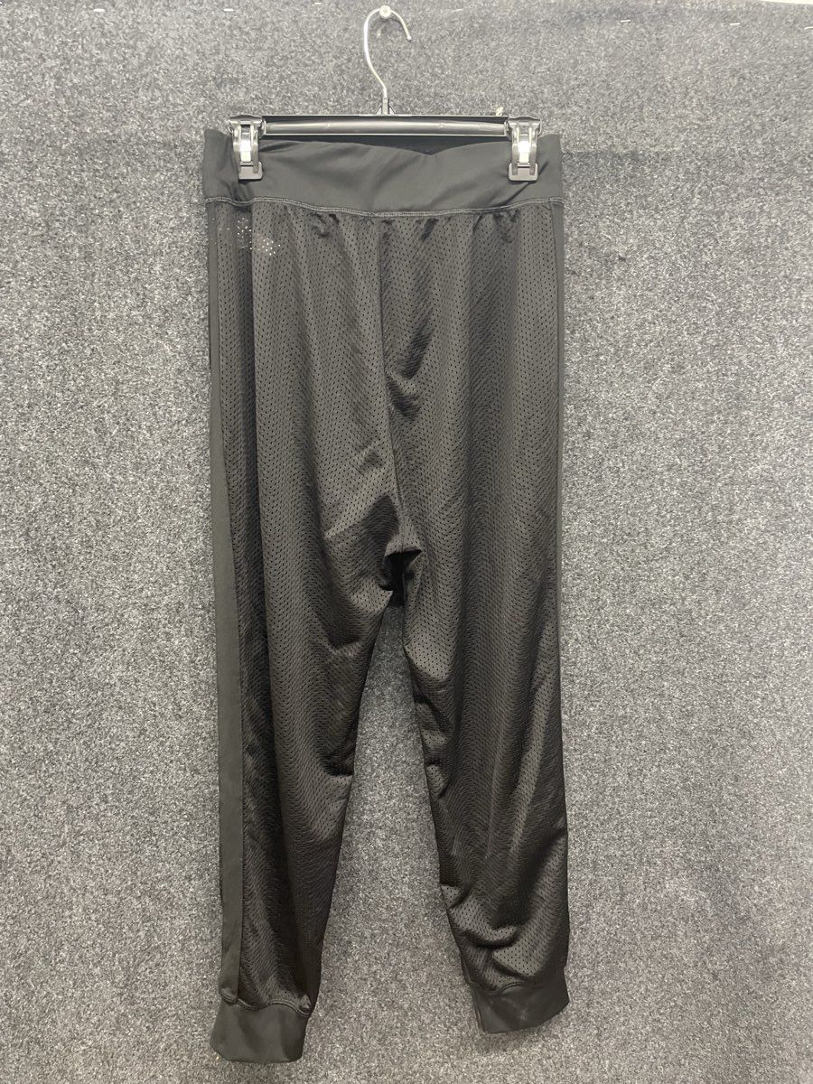 Puma Women's Black Mesh Jogger Pants Perforated Tonal Logo Sz XS