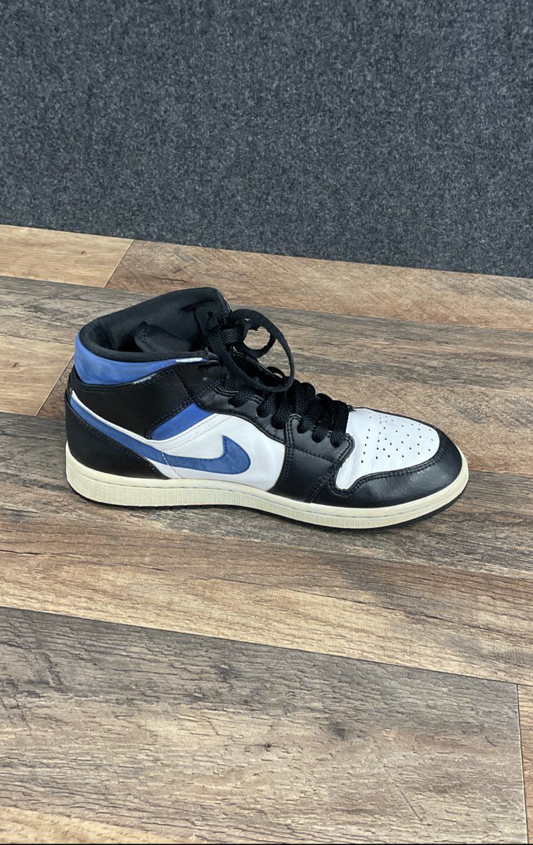 Nike Air Jordan 1 Mid Racer Blue Black White Sneakers Men's Size 8