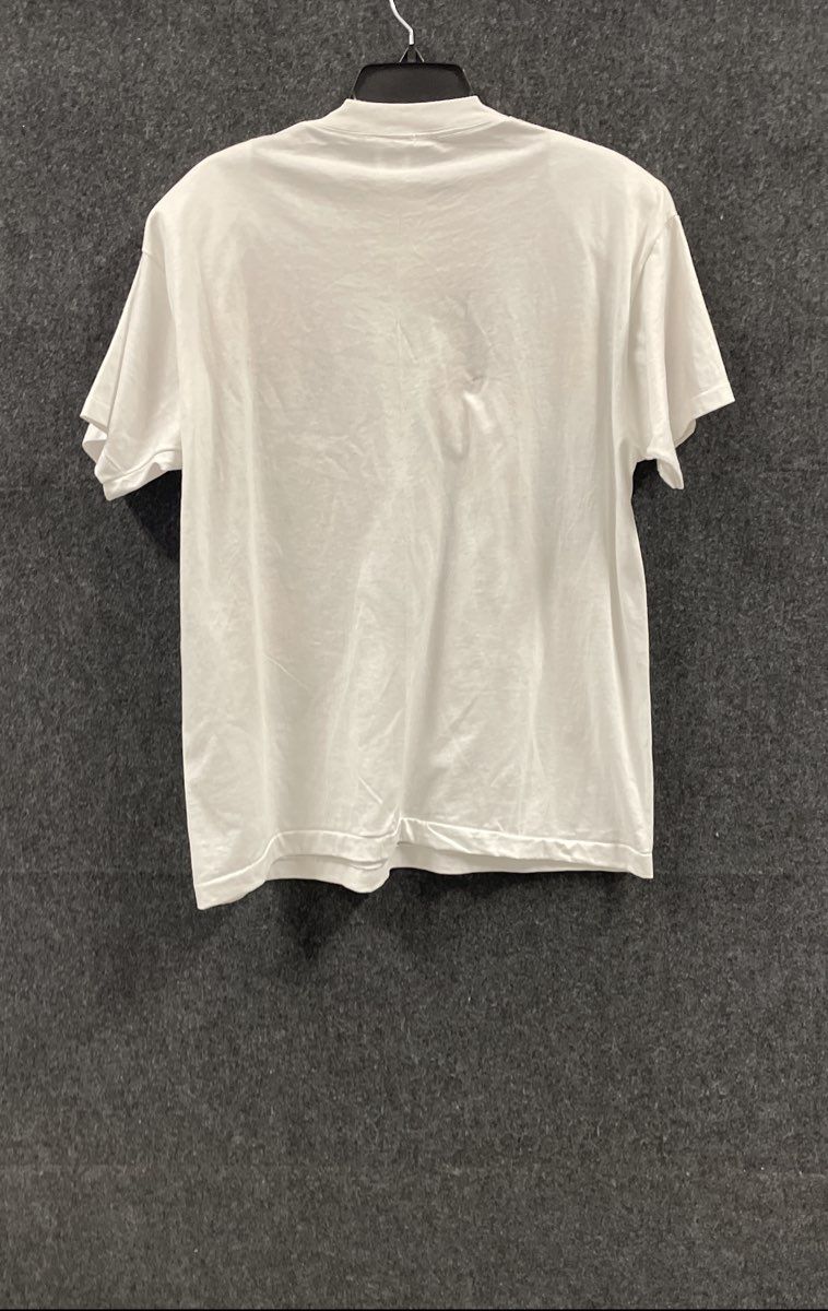 Vintage 90s Wetpaint Women's White Hand Painted Floral Gem T-Shirt OSFA