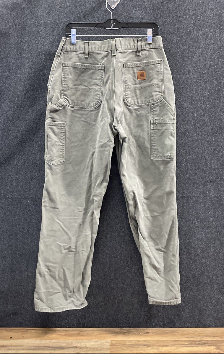Carhartt Men's B11 Moss Green Loose Fit Washed Duck Work Dungaree Pants 33x32