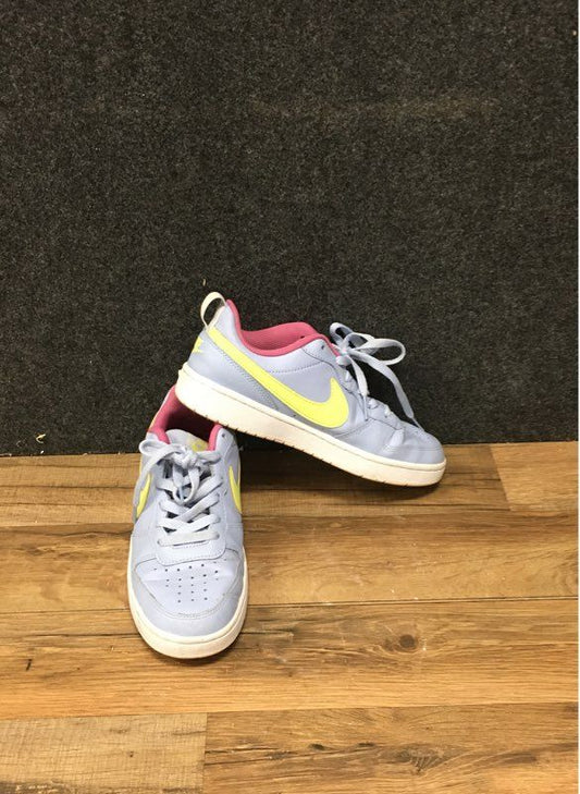 Nike Court Borough Low 2 GS Light Blue Volt Pink Sneakers Size 5.5Y