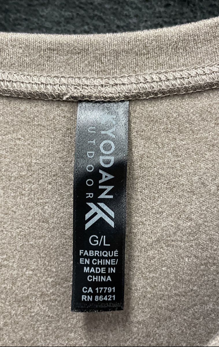 Kyodan Outdoor Women's Taupe Long Sleeve Drawstring Sweatshirt Dress NWT Sz L