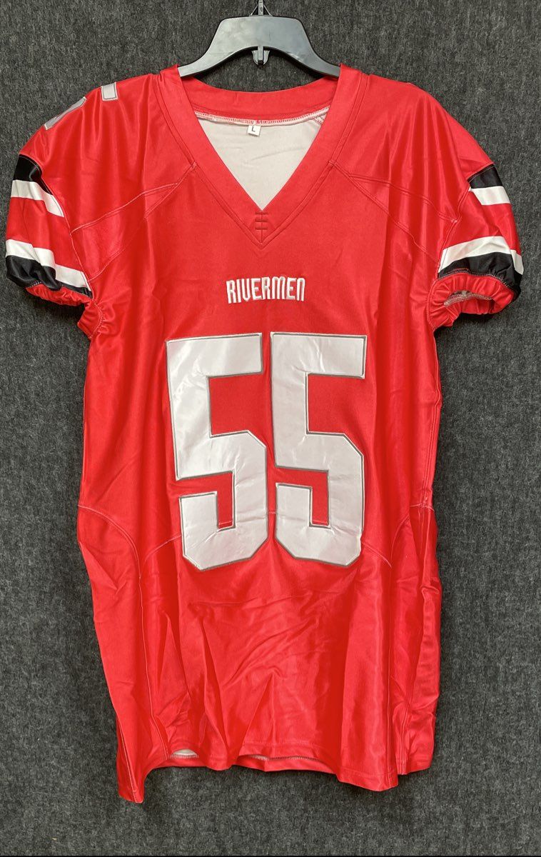 Unbranded Men's Red Rivermen Football #55 Sewn Jersey Size L