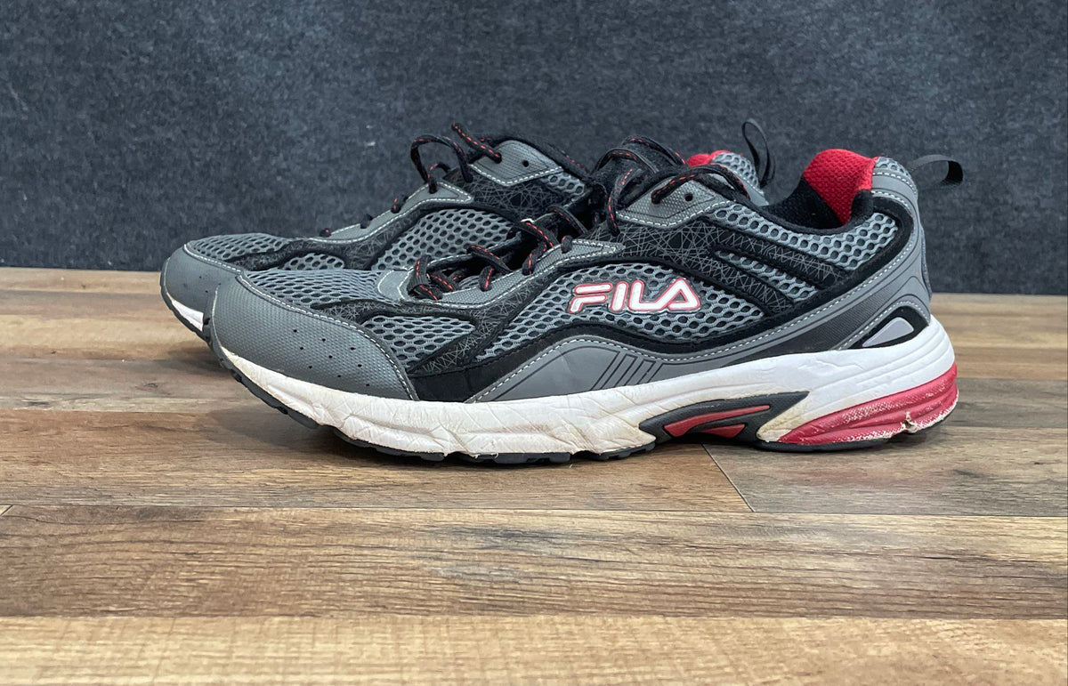 Fila Men's Athletic Running Shoes Black Red Grey Size 12